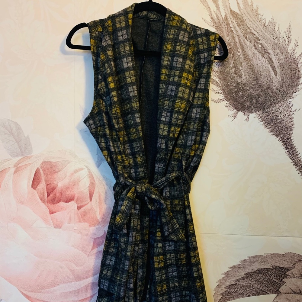 Plaid Wrap vest